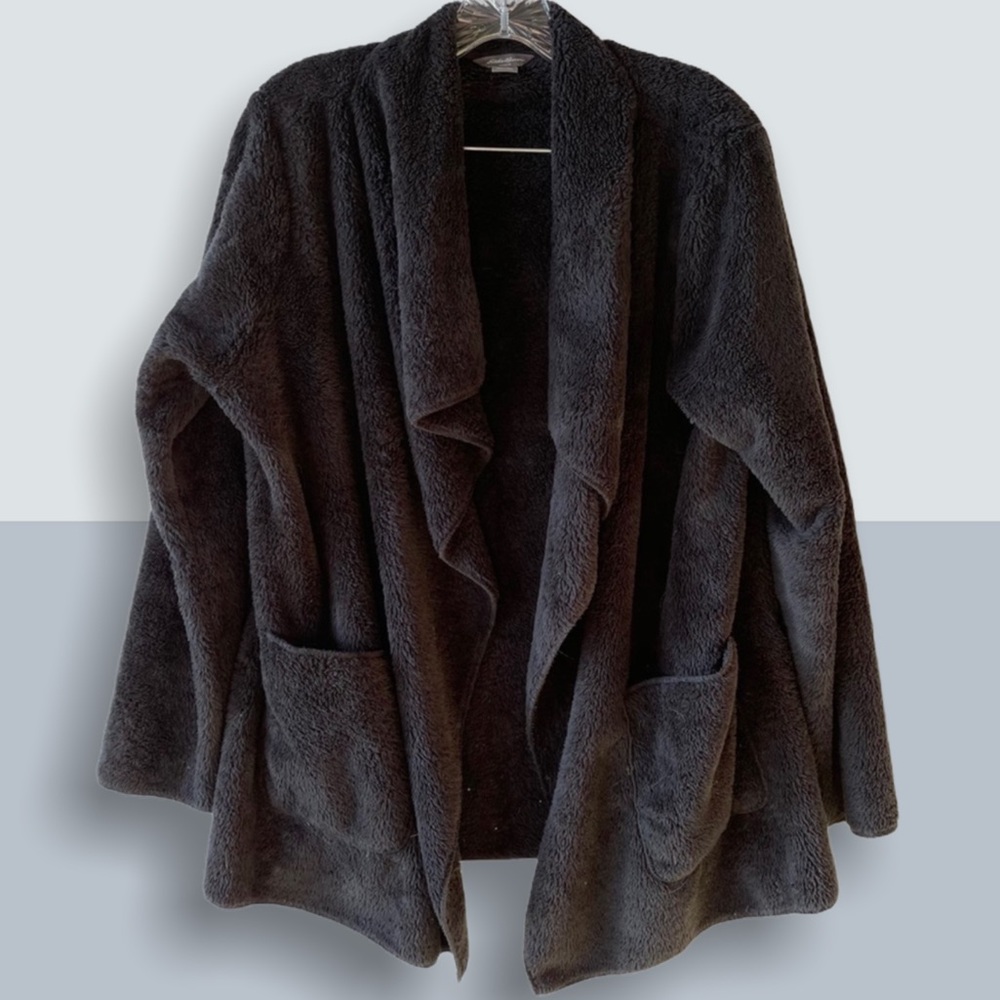 EDDIE BAUER Lounge Teddy Waterfall Cardigan